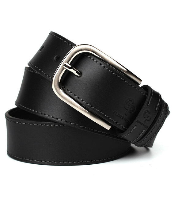 Шкіряний ремінь чорний 40мм Grande Pelle 41001120013 картинка, зображення, фото