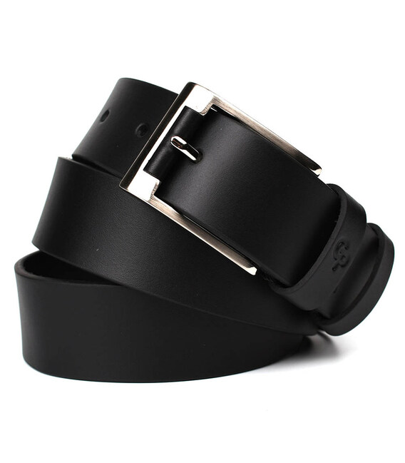 Шкіряний ремінь чорний 38 мм Grande Pelle 510107001 картинка, зображення, фото