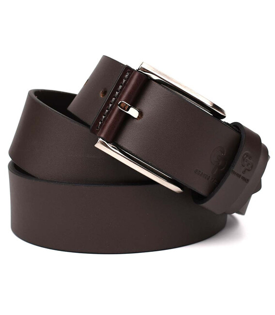 Шкіряний ремінь коричневий 40 мм Grande Pelle 413013701 картинка, зображення, фото