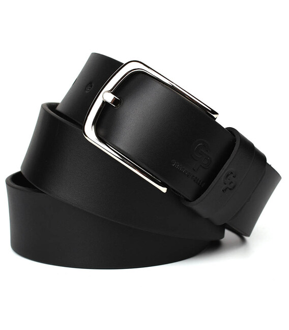 Шкіряний ремінь чорний 40мм Grande Pelle 410012300 картинка, зображення, фото