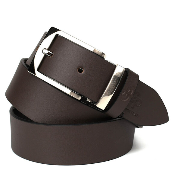 Шкіряний ремінь коричневий 35мм Grande Pelle 313011261 фото, картинка, изображение