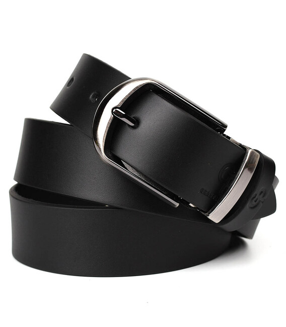 Шкіряний ремінь чорний 35мм Grande Pelle 310512861 фото, картинка, изображение