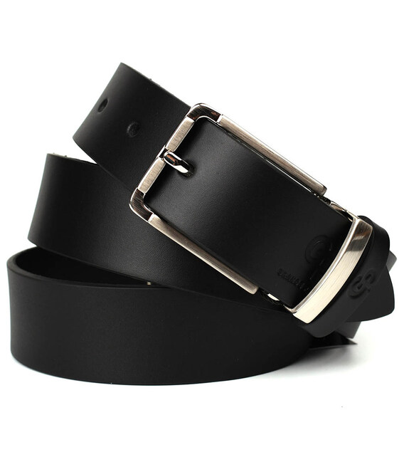 Шкіряний ремінь чорний 35мм Grande Pelle 310012561 фото, картинка, изображение