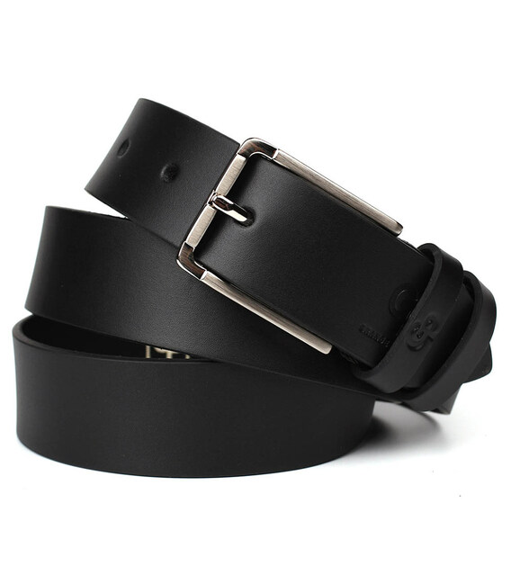 Шкіряний ремінь чорний 35мм Grande Pelle 310012500 фото, картинка, изображение