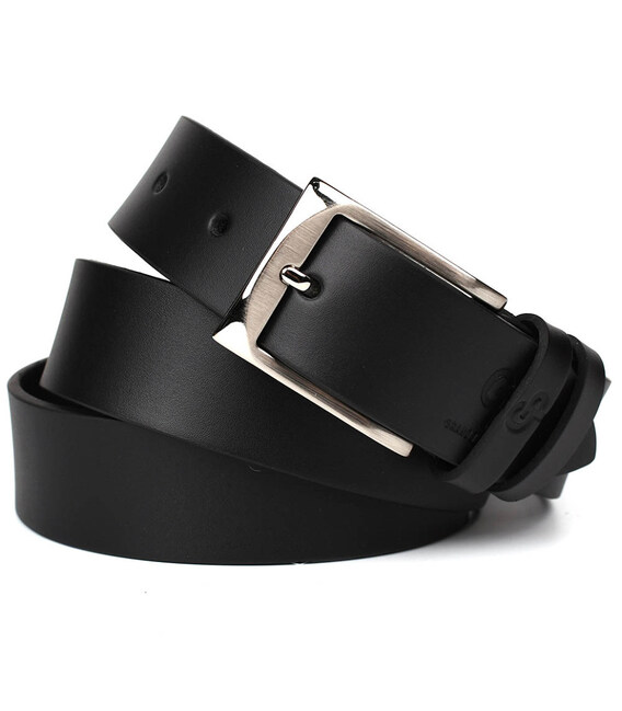 Шкіряний ремінь чорний 35мм Grande Pelle 310011200 картинка, зображення, фото