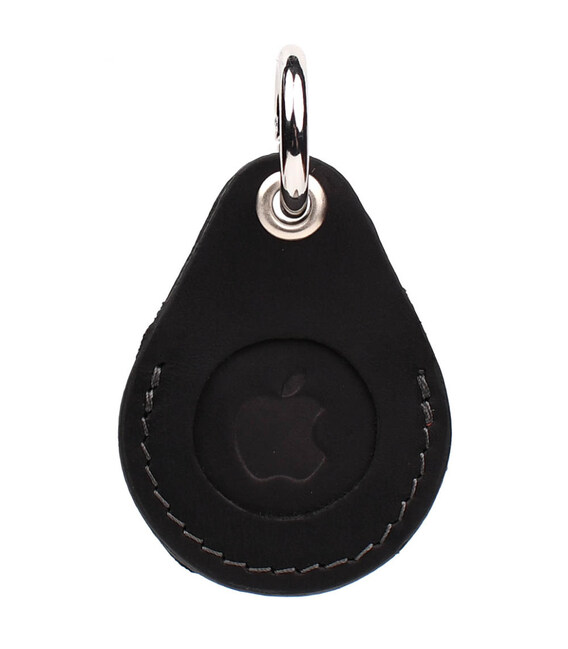 Шкіряний чохол тримач для Apple AirTag чорний Grande Pelle 463110 картинка, зображення, фото