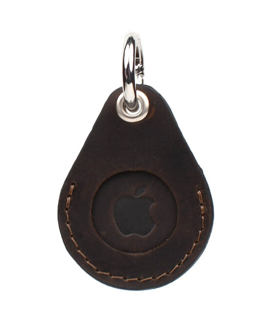 Шкіряний чохол тримач для Apple Air Tag коричневий Grande Pelle 463120 фото, картинка, изображение