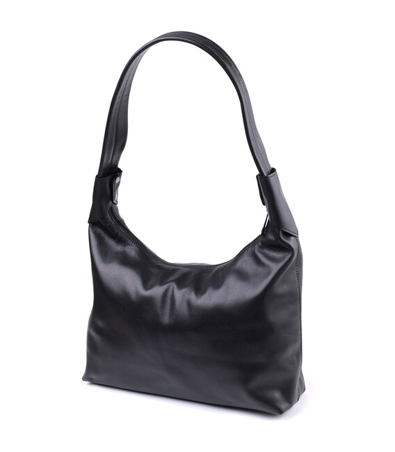 Практична жіноча сумка на плече з гладкої натуральної шкіри Shvigel 22828 Чорна картинка, зображення, фото