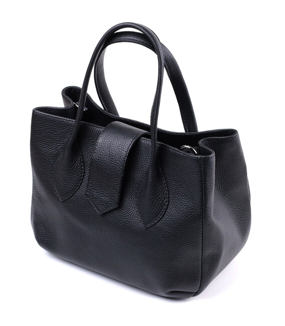 Чудова сумка жіноча з двома ручками з натуральної шкіри Shvigel 22829 Чорна картинка, зображення, фото
