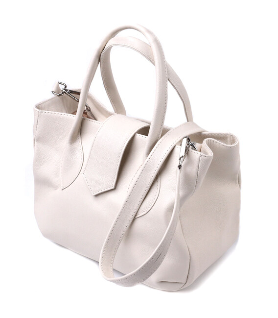 Ділова жіноча сумка з двома ручками з натуральної шкіри Shvigel 22830 Бежева картинка, зображення, фото