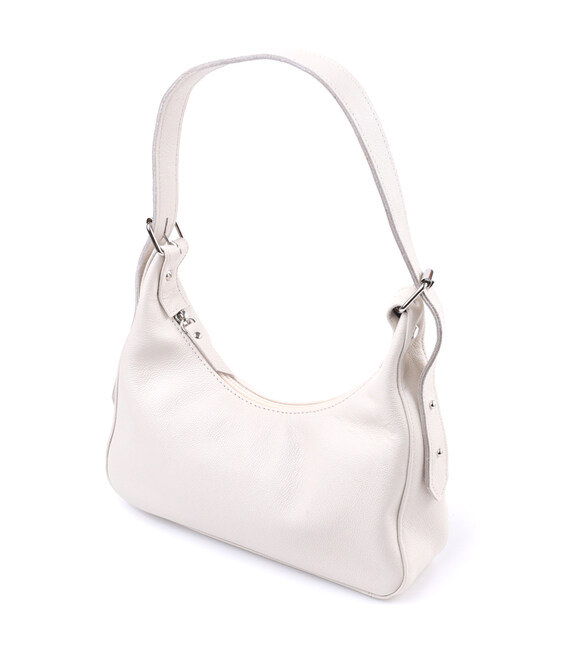 Сумка багет с регулируемым ремнем из натуральной кожи Shvigel 22831 Бежевая фото, картинка, изображение