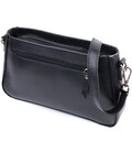 Жіноча сумка багет з ланцюжком і ремінцем, що знімається з гладкої натуральної шкіри Shvigel 22838 Чорна картинка, зображення, ф