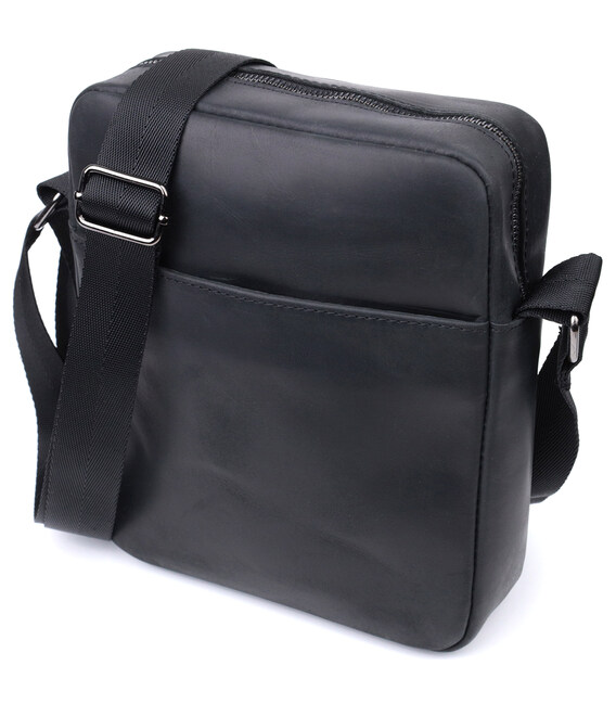 Чоловіча сумка через плече з матової шкіри Shvigel 22848 Чорна картинка, зображення, фото