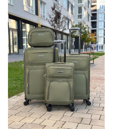 Чемодан Wings 6018 Midi оливковый 4 колесный фото, картинка, изображение