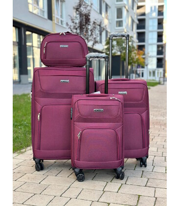 Чемодан Wings 6018 Midi бордовый 4 колесный фото, картинка, изображение