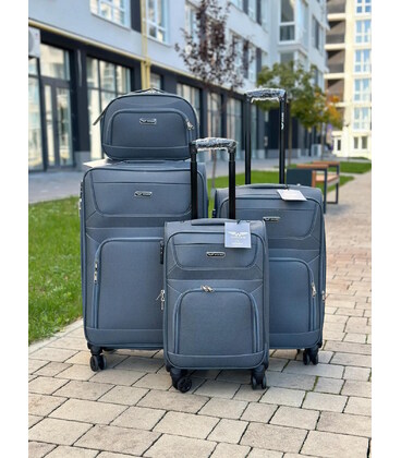 Чемодан Wings 6018 Mini серый 4 колесный фото, картинка, изображение