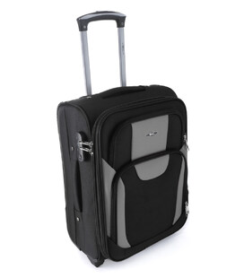 Чемодан RGL 1003 маленький S 2 колесный черно-серая фото, картинка, изображение