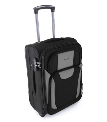 Чемодан RGL 1003 маленький S 2 колесный черно-серая фото, картинка, изображение