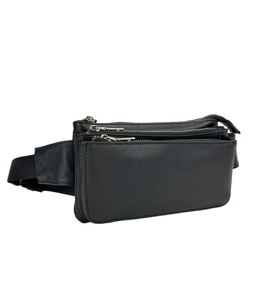 Бананка на несколько отделов в гладкой коже TDING BAG 6800A фото, картинка, изображение