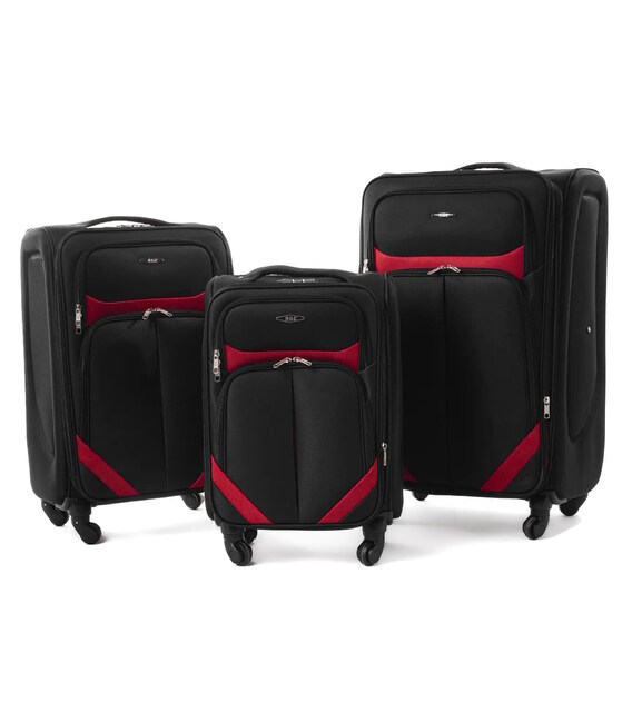 Чемодан RGL S-010 большой L черно-красный 4 колесный фото, картинка, изображение