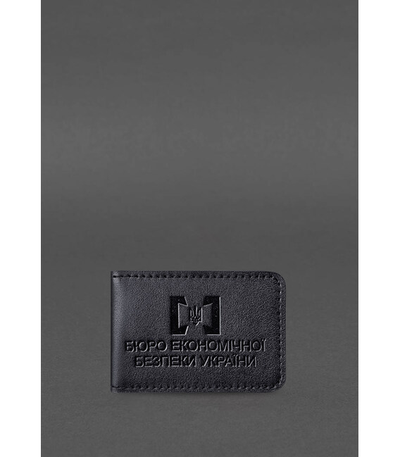 Кожаная обложка для удостоверения БЭБ (Бюро экономической безопасности Украины) Черная фото, картинка, изображение