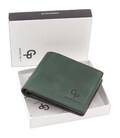 Портмоне чоловіче шкіряне Grande Pelle 505191 зелене картинка, зображення, фото