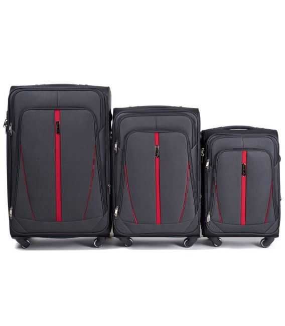 Набір Валіз Wings 1706 сірий 4 колесний - картинка, зображення, фото валізи