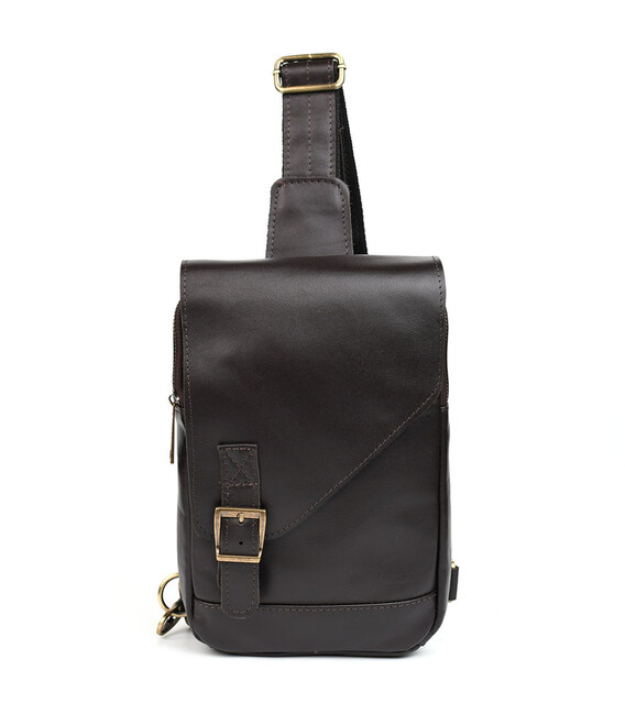 Чоловічий шкіряний рюкзак слінг GC-6403-4lx TARWA коричнева наппа фото, картинка, изображение