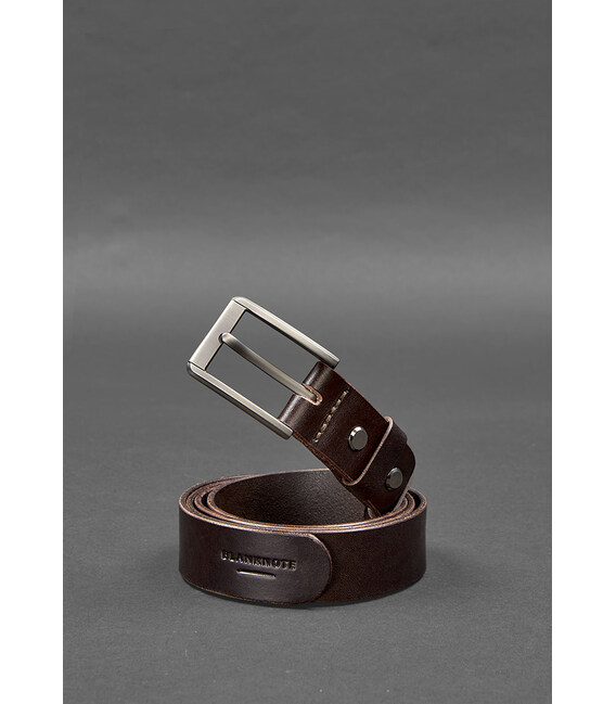 Чоловічий шкіряний вузький ремінь 30 мм Коричневий картинка, зображення, фото