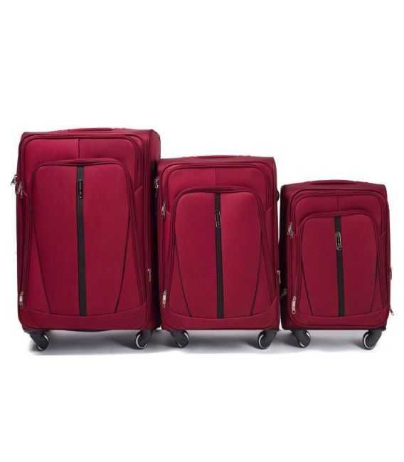 Набір Валіз Wings 1706 червоний 4 колесний картинка, зображення, фото
