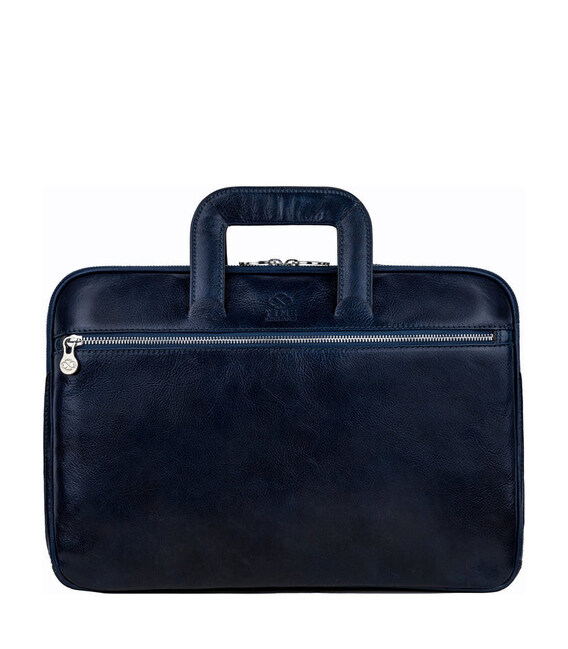 Шкіряна сумка-портфель для ноутбука - Brave New World - синій колір - Time Resistance 5229901 фото, картинка, изображение