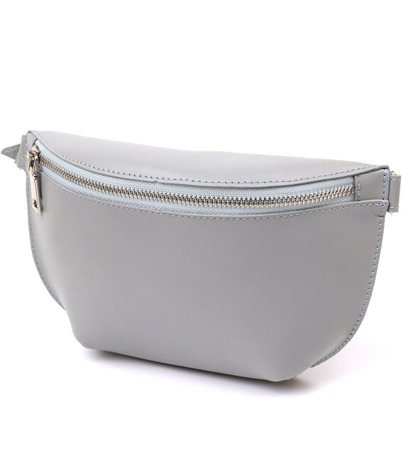 Женская бананка из натуральной кожи Shvigel 16389 Серый фото, картинка, изображение