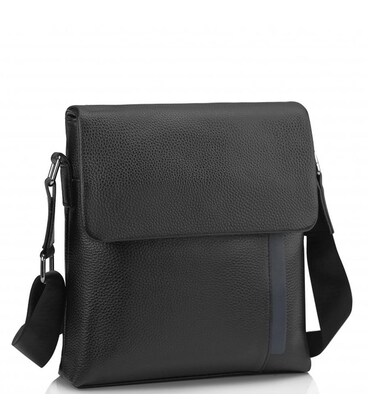 Мужская кожаная сумка через плечо черная Tiding Bag A25F-9913A фото, картинка, изображение