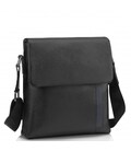 Мужская кожаная сумка через плечо черная Tiding Bag A25F-9913A фото, картинка, изображение