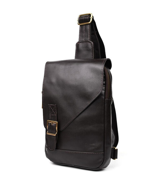 Чоловічий шкіряний рюкзак слінг GX-6403-4lx TARWA коричневий фото, картинка, изображение