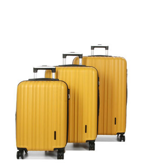 Комплект чемоданов Airtex 623 Worldline желтый фото, картинка, изображение