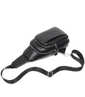 Мужской кожаный черный слинг на плечо Tiding Bag A25F-6601A фото, картинка, изображение