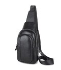Мужской кожаный черный слинг на плечо Tiding Bag A25F-6601A фото, картинка, изображение