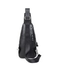 Мужской кожаный черный слинг на плечо Tiding Bag A25F-6601A фото, картинка, изображение
