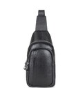 Мужской кожаный черный слинг на плечо Tiding Bag A25F-6601A фото, картинка, изображение