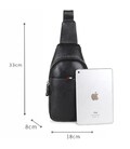 Кожаный черный слинг на два отдела Tiding Bag FL-A25F-8803A фото, картинка, изображение