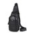 Кожаный черный слинг на два отдела Tiding Bag FL-A25F-8803A фото, картинка, изображение