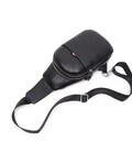 Кожаный черный слинг на два отдела Tiding Bag FL-A25F-8803A фото, картинка, изображение