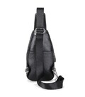 Кожаный черный слинг на два отдела Tiding Bag FL-A25F-8803A фото, картинка, изображение
