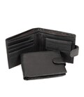 Черное портмоне на кнопке с монетницей Tiding Bag M39-8069BRA фото, картинка, изображение