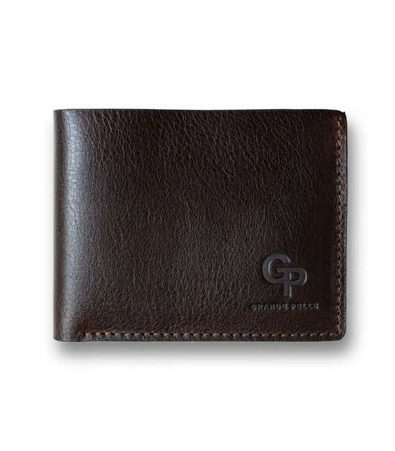 Чоловіче шкіряне портмоне на магніті коричневе Grande Pelle 508420 картинка, зображення, фото