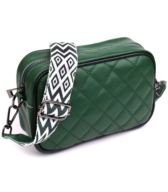 Стьобана жіноча сумка з натуральної шкіри 22857 Vintage Зелений картинка, зображення, фото