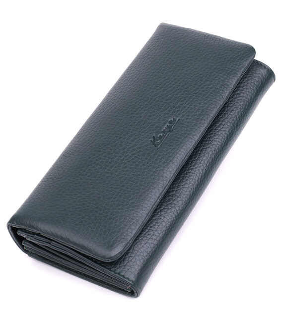 Горизонтальний жіночий гаманець з натуральної шкіри KARYA 22852 Зелений картинка, зображення, фото