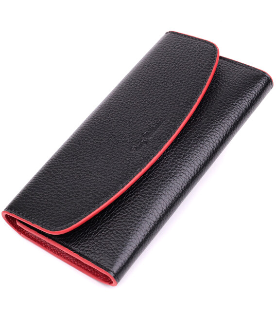 Жіночий гаманець із трикутним клапаном із натуральної шкіри Tony Bellucci 22860 Чорний картинка, зображення, фото