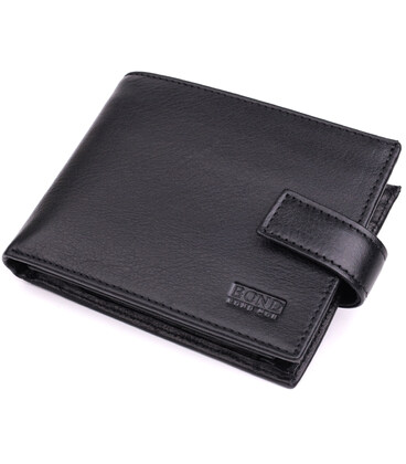 Місткий чоловічий гаманець з натуральної шкіри BOND 22861 Чорний картинка, зображення, фото